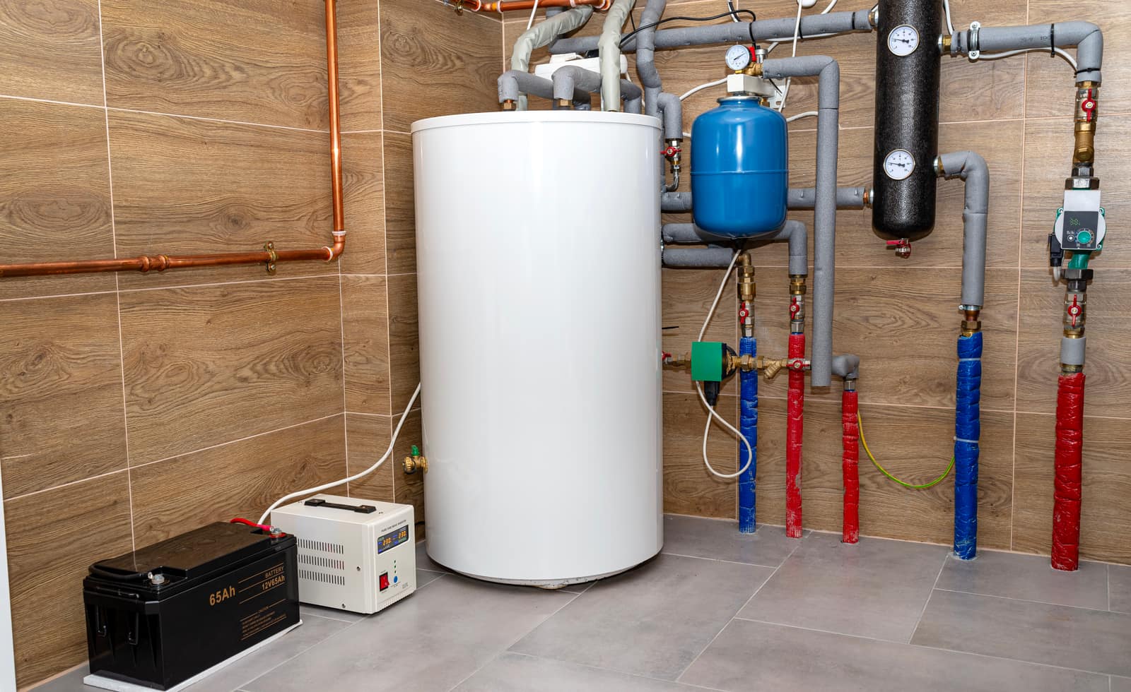 Copper pipework on a domestic heating installation